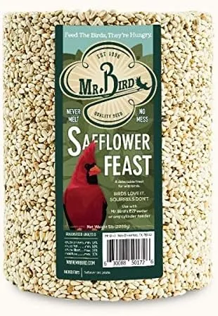 Vista 2 de Paquete de 2 cilindros grandes de semillas de aves silvestres Mr. Bird Safflower Feast de 5 libras.