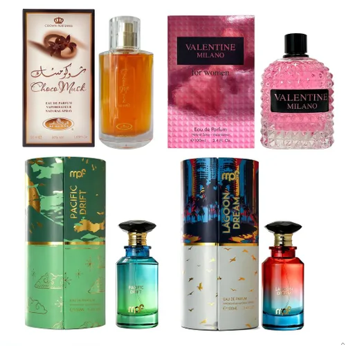 Vista 23 de AFLUXE Set de perfume para mujer, 4 piezas, colección Eau De Parfum de larga duración, almizcle Choco/Milano Mujer/6pm Rosa/7AM Fresh