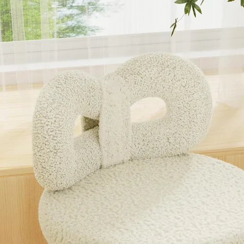 Vista 5 de ROOMTEC Silla de tocador giratoria con respaldo, silla de escritorio tapizada para niñas, tocador moderno para dormitorio, sala de estar