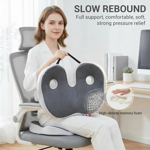 Vista 4 de Aptliton Ergonomic Memory Foam Seat Cushion ‑ Dark Gray