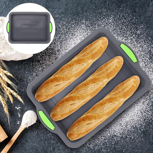 Vista 7 de BESTonZON Molde de silicona para tartas de 13 x 9 pulgadas, resistente al calor, antiadherente, utensilios para hornear para horno multifunción