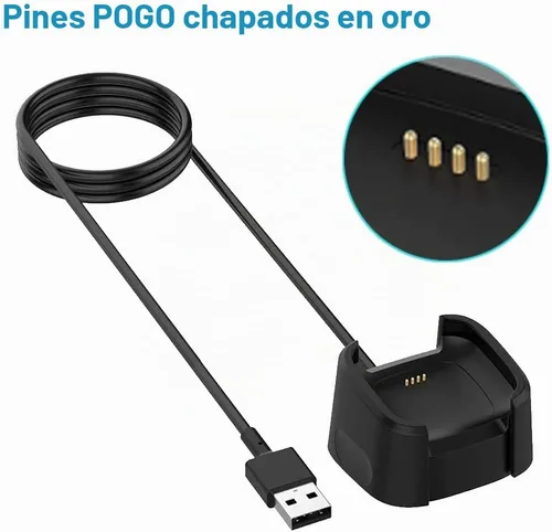 Vista 4 de Cargador para Fitbit Versa 2, cable de soporte de carga USB de repuesto para reloj inteligente Fitbit Versa 2