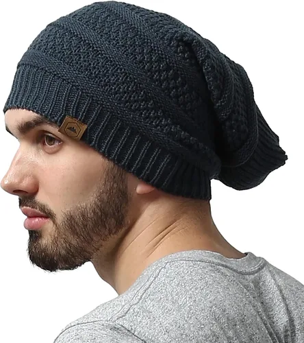 Vista 43 de Slouchy Cable tejido Gorro de lana por Tough Headwear – Gorro de lana de gran tamaño Sombreros Gorros Graves Sombreros Para Hombres y Mujeres