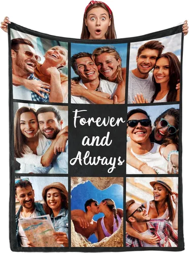 Vista 18 de Envío al día siguiente, manta personalizada para parejas con fotos, manta de franela personalizada, regalos para novio, novia, manta personalizada