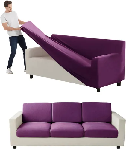 Vista 50 de Funda para Sofá de Terciopelo, Fundas Elásticas para Sofá para Funda Principal Separada/Respaldos y Cojines de Asiento, Funda para Sofá, para Fundas