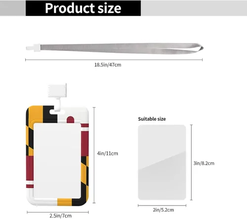 Vista 3 de Soporte deslizante para tarjetas de identificación con bandera de ventana transparente de Maryland, soporte vertical de plástico para tarjetas