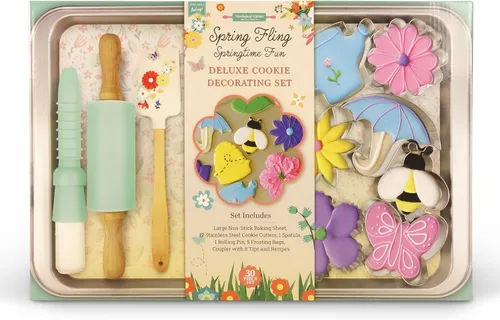 Vista 9 de Handstand Kitchen Spring Fling Blooming - Juego de 6 piezas para hornear con recetas Dishwasher Safe, Family Activity, Sturdy for Everyday Use