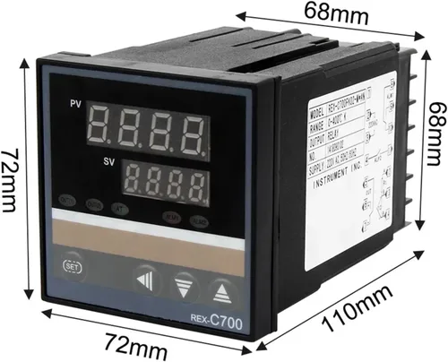 Vista 5 de PID Digital Intelligent Industrial Temperature Controller Dual Alarm 220V Relay REX-C100-C400-C700-C900 VAB/MAB SSR Relay Output(REX-C100 MAB)