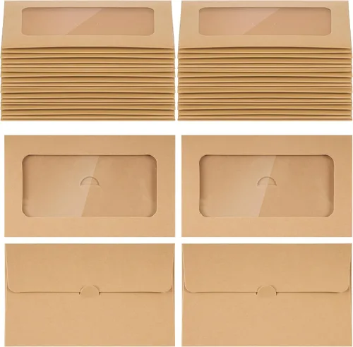 Vista 8 de 100 sobres negros para tarjetas de regalo, fundas en blanco, soporte para tarjetas Sobres pequeños, mini, para negocios, Navidad, 4 x 2.4 pulgadas