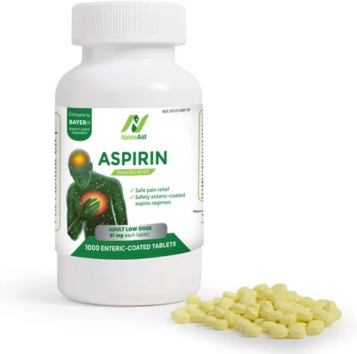 Vista 5 de Aspirina pura para bebés de dosis baja de 81 mg para adultos, 100 tabletas de aspirina con recubrimiento entérico para hombres y mujeres, alivio