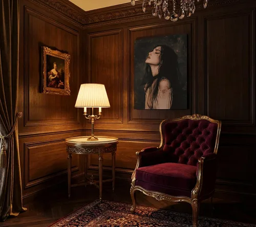Vista 5 de XLYFVLGF Arte de Pared en Lienzo Melancólico Oscuro Libresco, decoración de pared preppy oscura, pintura de mujer gótica victoriana, obra de arte