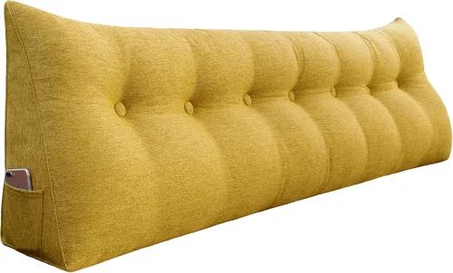 Vista 55 de Almohada de cuña acolchada de 8 libras para cabecero, posicionador corporal en forma de triángulo, almohada de lectura para la cama, almohada