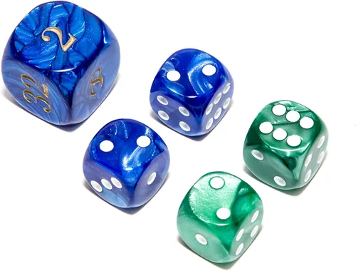 Vista 18 de Bello juegos Deluxe dados de imitación de mármol sets-black/, Azul, 5/8