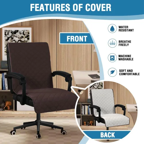 Vista 5 de H.VERSAILTEX Funda para silla de comedor resistente al agua, reversible, con hebilla antideslizante, suave, extraíble, para silla alta de gran