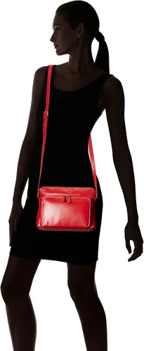 Vista 2 de ili New York Bolsos cruzados de cuero genuino para mujer, organizador de hombro con bloqueo RFID de primera calidad con correa ajustable