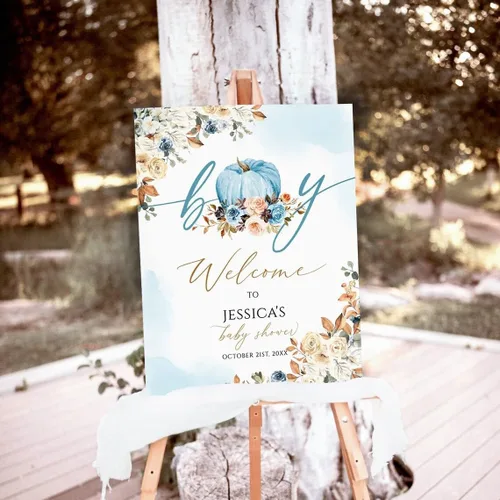 Vista 20 de Cartel de bienvenida de baby shower, cartel de bienvenida editable con texto en inglés "It's a Girl Woodland", letrero de bienvenida de baby shower