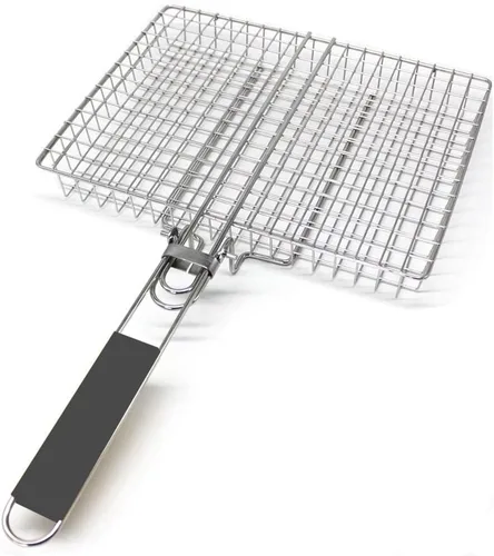 Vista 5 de Cesta para barbacoa - Cesta para parrilla de pescado y estante - Accesorios para exteriores
