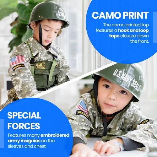 Vista 4 de Dress-Up-America - Disfraz de soldado para niños y niñas Disfraz de las Fuerzas Especiales de EE.UU. para niños