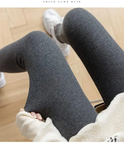 Vista 4 de Softclouds - Lanabella - Pantalones de invierno cálidos y casuales para mujer, leggings de forro polar para mujer (gris, M)