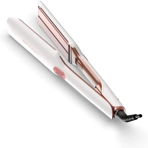 Vista 10 de HITTIONA Cepillo alisador de pelo de vapor para mujeres, vapor para domar Oro champán
