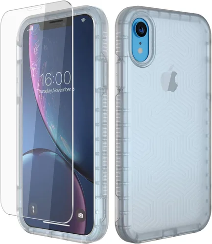 Vista 8 de Diverbox Funda para iPhone XR [Protector de Pantalla de Vidrio Templado] [A Prueba de Golpes] [A Prueba de Caídas] Funda de Teléfono de Protección