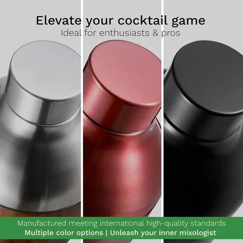 Vista 6 de The Mixologer Coctelera y vaso Mezclador de bebidas de acero inoxidable de 19 onzas con medidas integradas, diseño a prueba de fugas y aislamiento
