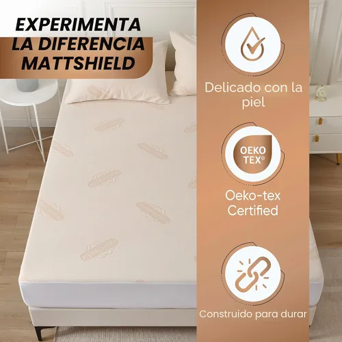 Vista 7 de Protector de Colchón Orgánico Impermeable Individual – Parte Superior de Algodón Orgánico Suave – Cubierta Silenciosa y Transpirable de 250 GSM