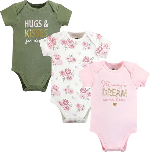 Vista 500 de Hudson Baby baby-girls Cotton Bodysuits 3-pack