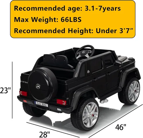 Vista 7 de Mercedes-Benz G650 - Coche eléctrico de 12 V para niños Negro