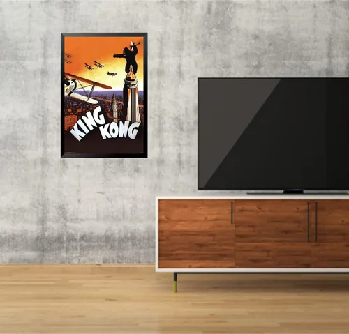 Vista 2 de Buyartforless Póster enmarcado de King Kong Orange Brown (36 x 24 pulgadas)