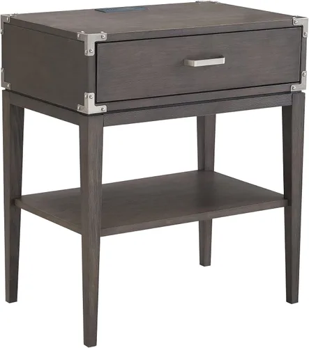 Vista 12 de Leick Home Salem Mesita de noche, mesa auxiliar, 22 pulgadas, roble mediano MEDIUM OAK