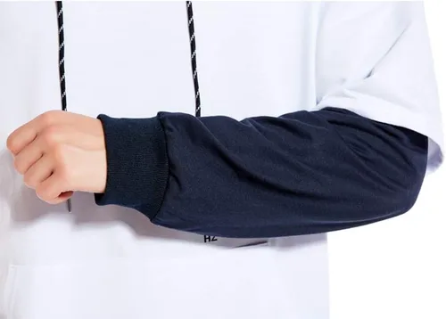 Vista 5 de GURUNVANI Sudadera con capucha de color de contraste para hombre Sudaderas con capucha de patchwork
