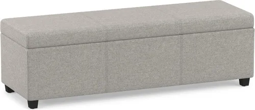 Vista 10 de SIMPLIHOME Avalon 48" Wide Fabric Storage Ottoman in Alabaster Ivory