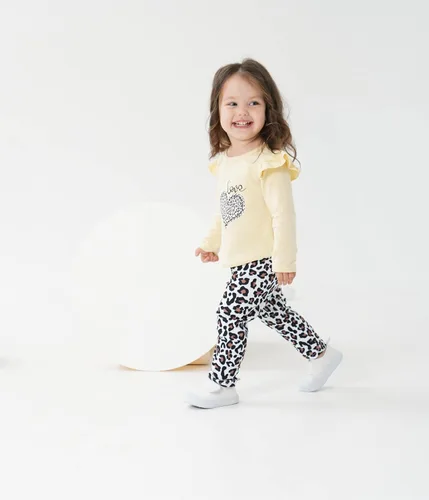 Vista 3 de Conjunto de ropa de bebé para niña pequeña camisa de manga larga con volantes pantalón floral para otoño e invierno