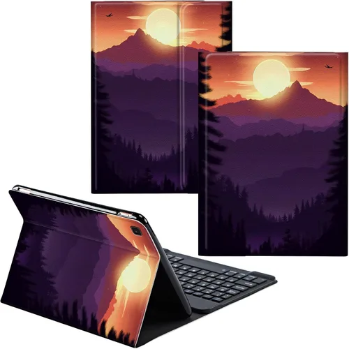 Vista 25 de Funda para Samsung Galaxy Tab S6 Lite 2022/2020 Teclado Inalámbrico Desmontable y Cubierta De Soporte De Cuero PU Funda Protectora Para Samsung