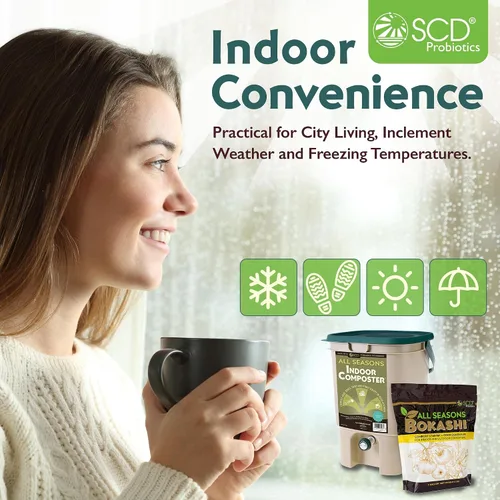 Vista 3 de SCD Probiotics K100 Compostera de interiores para todas las temporadas, cubeta con Bokashi