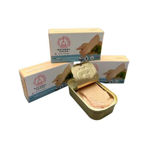 Vista 3 de Natural Catch Filetes de albacore de atún blanco, cortados a mano, alta calidad, atrapados en poste y línea, 120 calorías sin gluten, paleo, keto