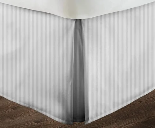 Vista 29 de Falda de cama – Falda de cama plisada 100% algodón egipcio de 800 hilos – Fácil ajuste con falda de cama a medida de 12 pulgadas – Tamaño individual