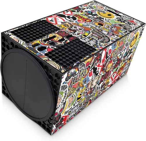 Vista 4 de GNG Sticker Bomb Skins Compatible with Xbox Series X Console Decal Vinal Sticker + 2 Controller Set
