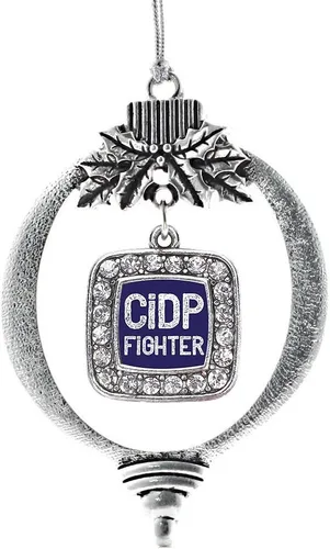 Vista 94 de Inspired Silver - Adorno con dije de reina de rodillo - Adornos navideños cuadrados de plata con joyas de circonita cúbica