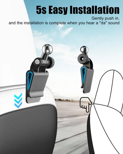 Vista 2 de Charchendo [Ajuste personalizado] Soporte de tableta para Tesla Model Y y Model 3, soporte de respaldo de asiento integrado para iPad Pro Air Mini