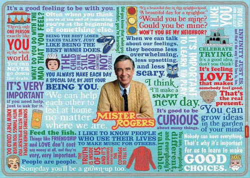 Vista 2 de The Unemployed Philosophers Guild Mister Rogers - Rompecabezas de 1000 piezas, incluye mini póster con arte de rompecabezas