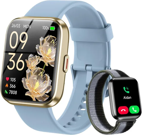 Vista 14 de Relojes inteligentes para mujeres y hombres, reloj inteligente Alexa HD de 1.83 pulgadas para Android y iPhone (llamadas/SMS/recordatorios), reloj