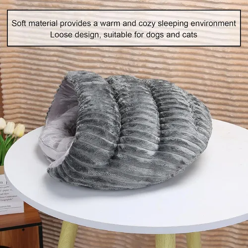 Vista 5 de Cama pequeña para perros y gatos, con manta con capucha, semicerrada, cómoda, suave, cálida, extraíble, fácil de limpiar, para mascotas