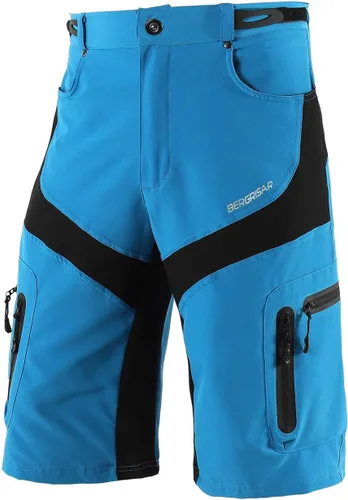 Vista 23 de BERGRISAR Pantalones cortos de ciclismo para hombre, corte holgado, con 6 bolsillos