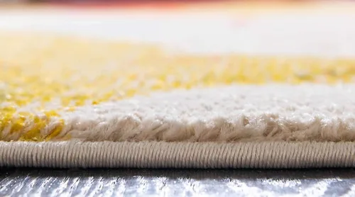 Vista 4 de Tapete abstracto Unique Loom, colección Estrella, moderno, multiárea, Polipropileno, Beige, Oro