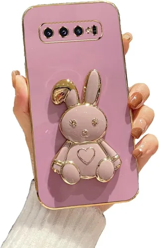 Vista 69 de Funda con soporte de conejo de corazón para Samsung Galaxy A10, cubierta protectora de TPU suave galvanizada a prueba de golpes con bonito soporte