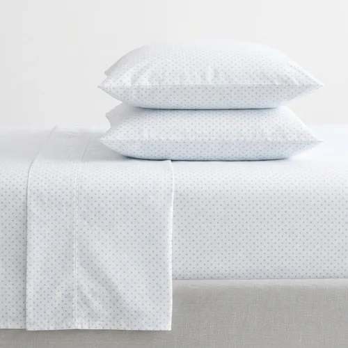 Vista 61 de Martha Stewart - Juego de sábanas tamaño individual con sábana bajera y funda de almohada, ropa de cama de percal de algodón con una sensación