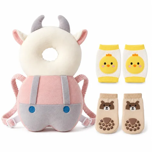 Vista 14 de Mochila protectora de cabeza para andador de bebé, mochila ajustable para protección de cabeza de bebé (estilo R)