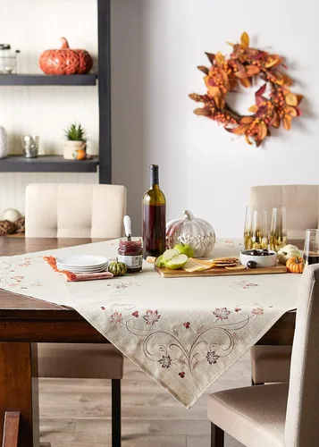 Vista 5 de DII Decoración de mesa de otoño, decoración de interior, Acción de Gracias, decoración de mesa, 40 x 40, trigo otoñal